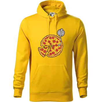 Pánská mikina Pizza DJ - Mikina pánská Cape s kapucí - M ( Žlutá )