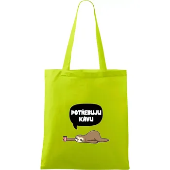 Potřebuju kávu lenochod - Taška bavlněná - 42 x 38 cm ( Limetková )