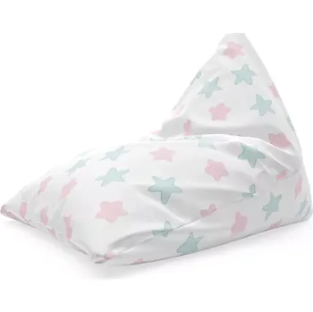 Sedací pytel Sablio Sedací vak Triangl Růžové a modré hvězdy: 120 x 100 x 100 cm
