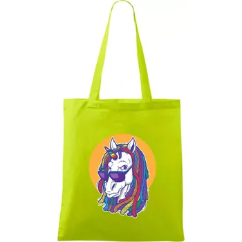 Rasta unicorn - Taška bavlněná - 42 x 38 cm ( Limetková )