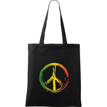 Nákupní taška Peace symbol paint - Taška bavlněná - 42 x 38 cm ( Černá )