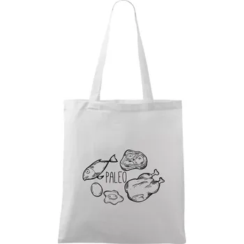 Paleo - kuře a ryba - Taška bavlněná - 42 x 38 cm ( Bílá )