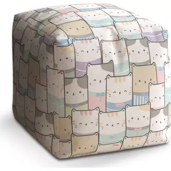 Taburet Sablio Taburet Cube Kreslená koťátka: 40x40x40 cm