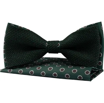 Motýlek Smaragdově zelený pánský motýlek s hnědo bílým vzorem