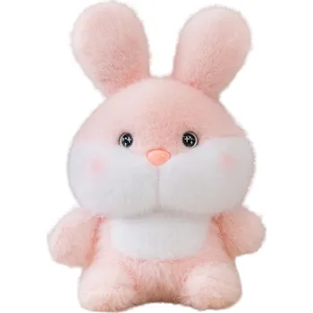plyšák Plyšový růžový zajíček 16 cm Hebká plyšová hračka z měkkého materiálu s výplní z PP bavlny Roztomilý mazlíček Dekorace a dárek pro děti