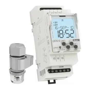 Spínací hodiny Soumrakový digitální spínač SOU-2/230V + fotosenzor SKS-200 ELKO EP