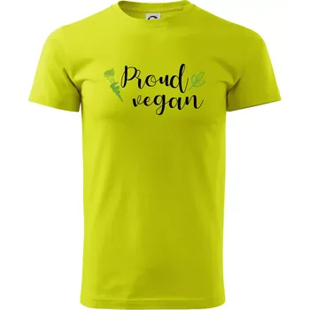 Proud vegan - Klasické pánské triko vyšší gramáže - S ( Limetková )