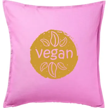 Polštář Vegan hnědá kruh - Polštář 50x50 - 50x50 - Pouze potah ( Růžová )