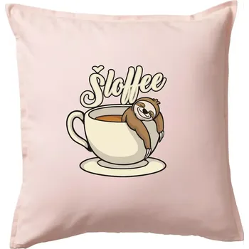 Polštář Šloffee - káva - Polštář 50x50 - 50x50 - Pouze potah ( Světle růžová )