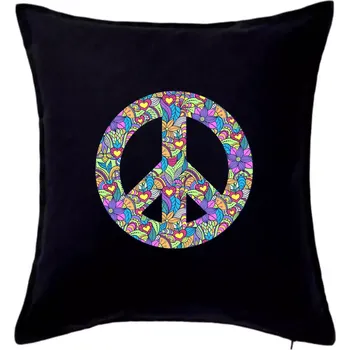 Polštář Peace symbol mandela - Polštář 50x50 - 50x50 - Pouze potah ( Černá )