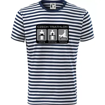 Pánská móda Czech triathlon (Hana-creative) - Triko na vodu - 2XL ( Prouhovaná )