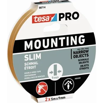 Lepicí páska Páska montážní oboustranně lepící 66714, úzká, 2 x 5 m x 9 mm