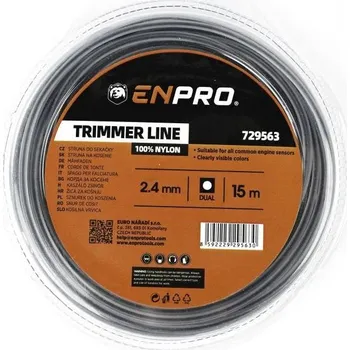 Struna do sekačky Struna do sekačky, 2,4 mm x 15 m, čtverec s nylonovým středem, ENPRO