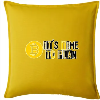 Polštář It's time to plan bitcoin - Polštář 50x50 - 50x50 - Pouze potah ( Žlutá )