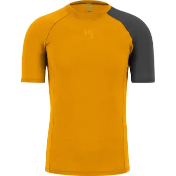 cyklistický dres KARPOS Cyklistické triko s krátkým rukávem - DINAMICO MERINO 130 - žlutá/černá M