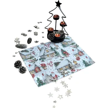 ubrus Textilní prostírání Vánoce - 1 ks - domečky