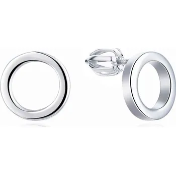 Náušnice MOISS Minimalistické stříbrné náušnice pecky Kroužky E0004433 + 2 měsíce na vrácení zboží