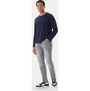 Pánské tričko Emporio Armani Underwear S dlouhým rukávem EM000382 AF10800 UB102 Tmavomodrá Slim Fit S