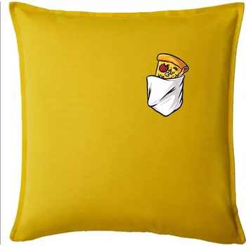 Polštář Pizza v kapse - Polštář 50x50 - 50x50 - Pouze potah ( Žlutá )