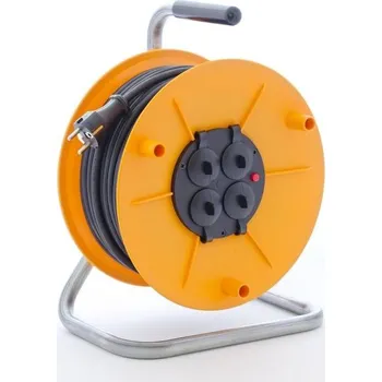 Napájecí kabel Kabel prodlužovací HOBBY PKB275Z, 50m / 230V, cívka, 4 zásuvky