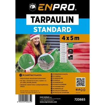 Krycí plachta Plachta zakrývací STANDARD, 4 x 5 m, 70 g/m², zelená, ENPRO