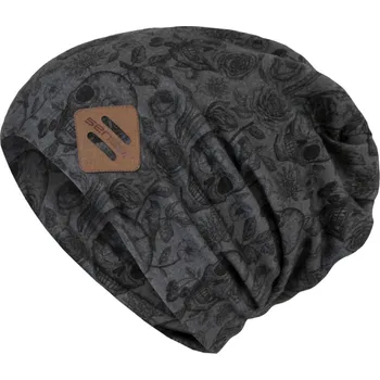 Módní doplněk čepice SENSOR MERINO IMPRESS LOGO černá/skulls