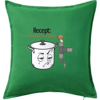 Polštář Recept houbová redukce - Polštář 50x50 - 50x50 - Pouze potah ( Středně zelená )