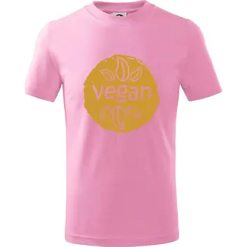 Chlapecké tričko Vegan hnědá kruh - Tričko dětské bavlněné - 158 cm/12 let ( Růžová )