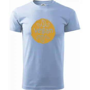 Pánské tričko Vegan hnědá kruh - Klasické pánské triko vyšší gramáže - XS ( Pyžamově světlá modrá )