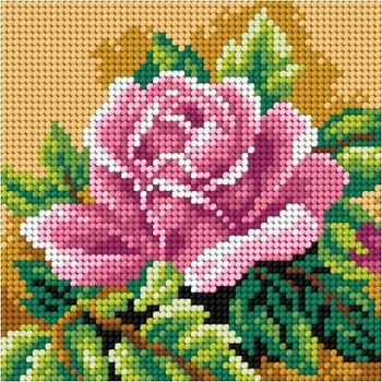 Textilie Předloha vyšívací Růže 15x15cm (Gobelínové plátno (stramín) s natištěným obrázkem s motivem Růže. Kreativní předloha od výrobce Orchidea. Bavlněná vyšívací předloha s rozměry 15 x 15 cm.)