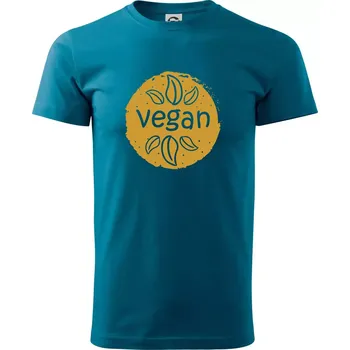 Vegan hnědá kruh - Klasické pánské triko vyšší gramáže - S ( Petrolejová )