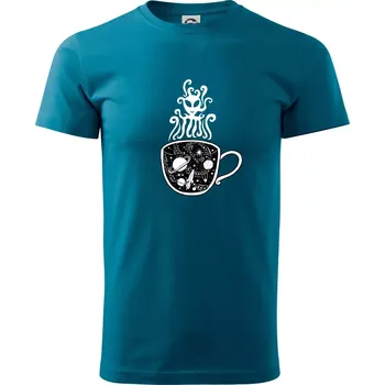 Pánské tričko Magic black coffee (Pecka design) - Klasické pánské triko vyšší gramáže - 4XL ( Petrolejová )