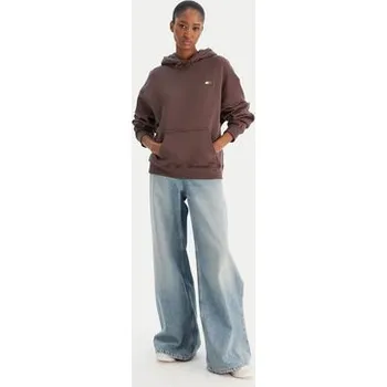 Dámské oblečení Tommy Jeans Mikina Badge DW0DW19414 Hnědá Boxy Fit XXS