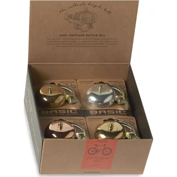 Zvonek na kolo zvonek BASIL Portland Retro Bell box mix 4 kusy (zvonek BASIL Portland Retro Bell box mix 4 kusy)