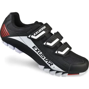 Pánské cyklistické tretry boty MTB EXUSTAR SM308 černo/bílé
