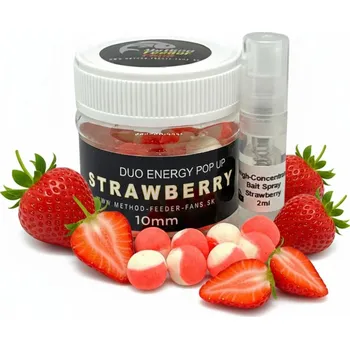 Boilies Method Feeder Fans Plovoucí Boilies Duo Energy 10 mm 50 ml Varianta: DUO ENERGY Pop Up 10 mm 50 ml + sprej esence 2 ml Jahoda
