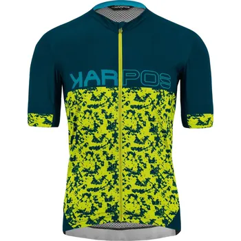 cyklistický dres KARPOS Cyklistický dres s krátkým rukávem - JUMP - žlutá/modrá M