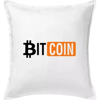 Polštář Bitcoin nápis - Polštář 50x50 - 50x50 - Pouze potah ( Bílá )