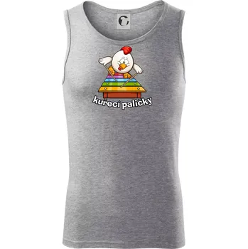 Kuřecí paličky - Tílko pánské Core - L ( Tmavě šedý melír )