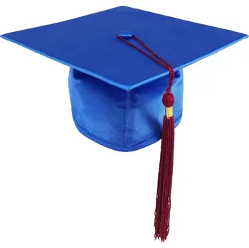 Gadget Promoční čepice STANDARD - modrá, Barva střapce 403 - vínová , promoce - dárek k promoci