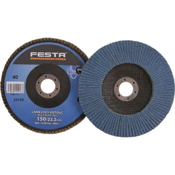 Brusný kotouč Kotouč lamelový brusný na kov a nerez Ø 150 x 22,23 mm, zrnitost 100, FESTA