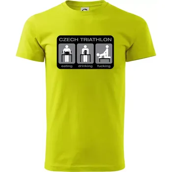 Czech triathlon (Hana-creative) - Klasické pánské triko vyšší gramáže - XS ( Limetková )