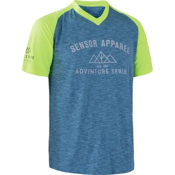 cyklistický dres dres krátký pánský SENSOR CHARGER modro/fluoritový