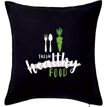 Polštář Fresh healthy food - Polštář 50x50 - 50x50 - Pouze potah ( Černá )