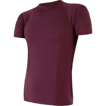 Pánské tričko triko krátké pánské SENSOR MERINO AIR vínové