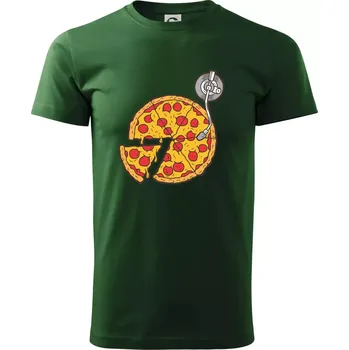 Pánské tričko Pizza DJ - Triko extra velké (5-8XL) - 8XL ( Lahvově zelená )