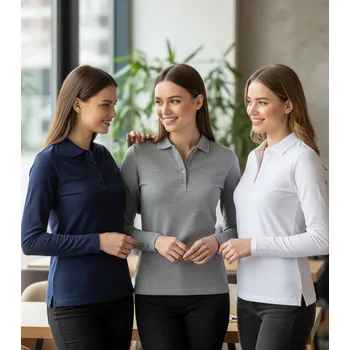 Dámská košile MALFINI Polokošile PIQUE POLO LS LADY 200g, různé barvy Velikost XL tmavě šedý melír