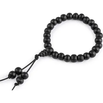 Náramek Dřevěný náramek Japa Mala, barva 3 černá