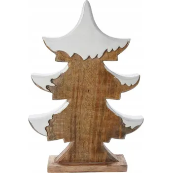 Vánoční dekorace Vánoční stromek z mangového dřeva, rustikální sváteční dekorace, elegantní, 42 cm