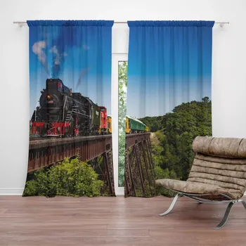 Závěs Sablio Závěs Vlak na mostě: 2ks 140x250cm